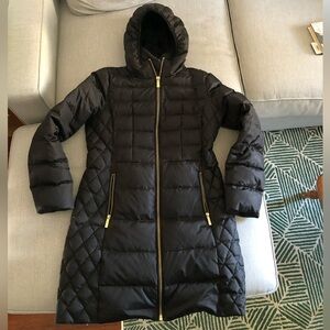 Women's Black Quilted Hooded Jacket